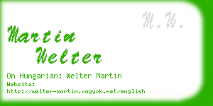 martin welter business card